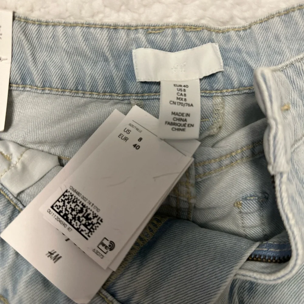 H&M Light Blue High Waist Wide Leg Jeans for Women - SZ 8 NWT - Picture 9 of 10
